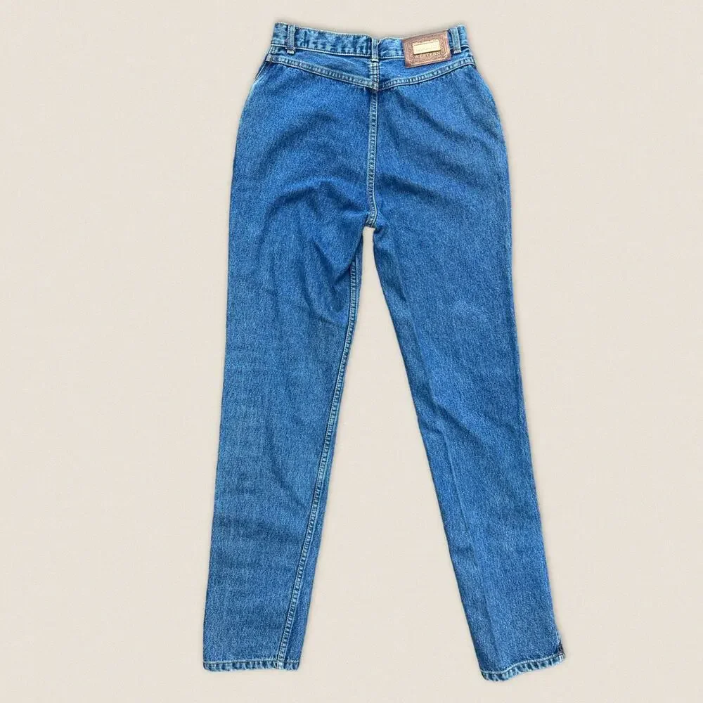 Vintage Western Law Man Slim Fit Blue Jeans 9 - Size 26 x 33‎